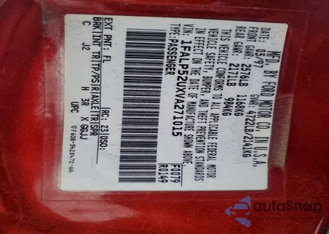 1997 Ford Taurus Gl из США, поврежденный, VIN 1FALP52UXVA271015